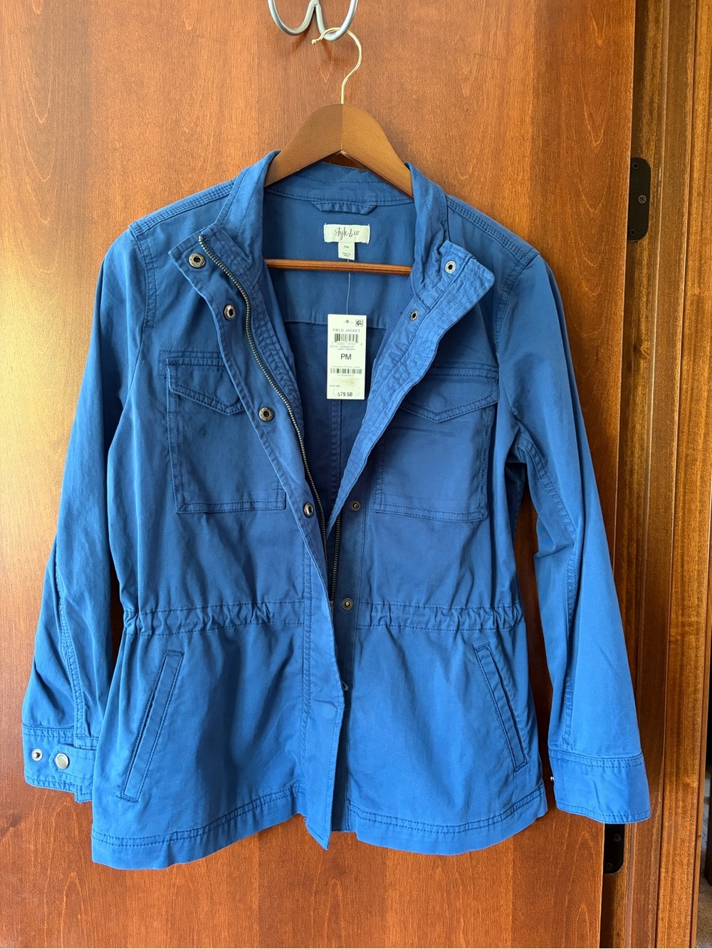 New Style & Co. Blue Field Jacket PM